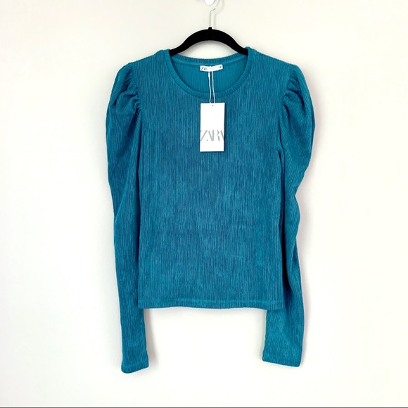 Zara Tops - NWT Zara Teal Long Sleeve Top